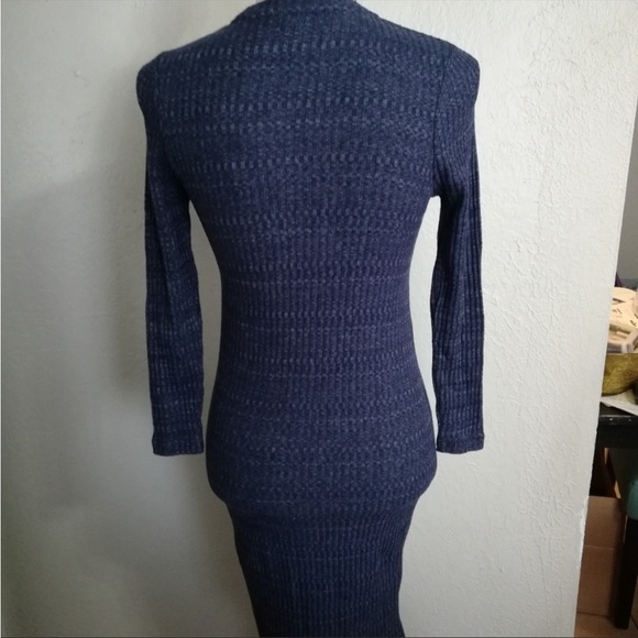 NWT Heathered Blue Midi Bodycon - Picture 2 of 4